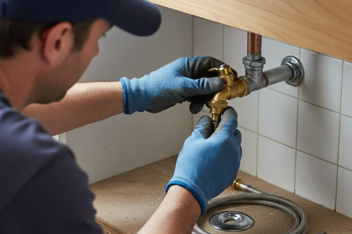 Shutoff valve and fitting work during Emergency Plumbing in Marlin